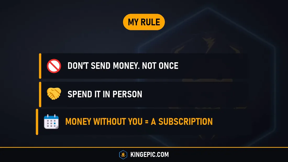 My rule: do not send money to Thailand, not once. Spend it in person. Money without you is a subscription