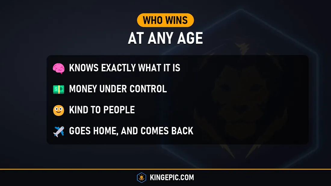Who wins in Thailand at any age: knows exactly what it is, money under control, kind to people, goes home and comes back