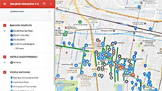 The Bangkok interactive map on a computer