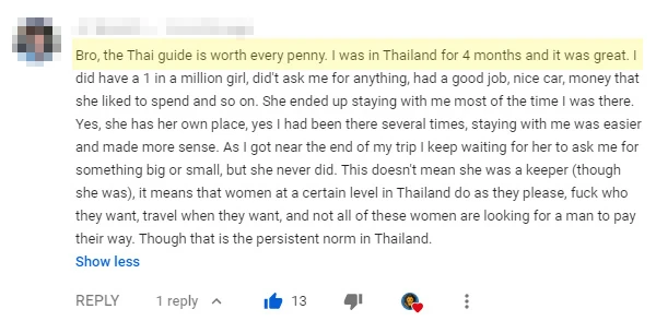 Screenshot of the original comment